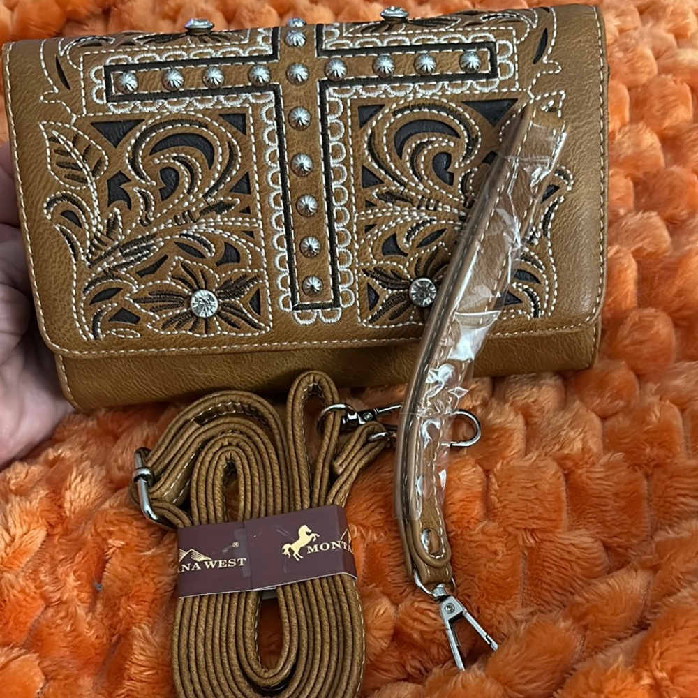 Montana West Brown Embroidered Women's Bag